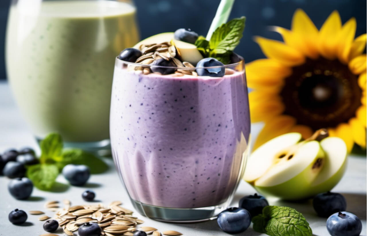 Mustikka-kaurasmoothie Ravintovalmennus